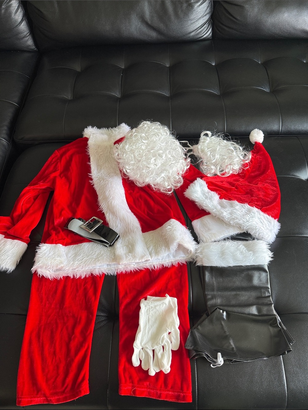 Classic Red Santa Costume Set for Kids with White Trim never wore
